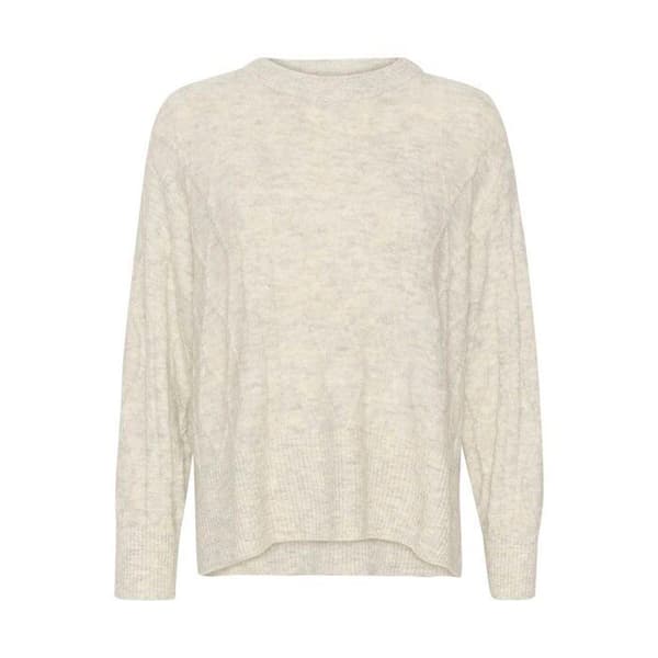 Pull kvinna Soaked in Luxury Rakel vit grå melange XS