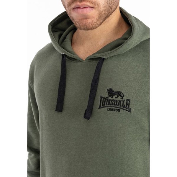 Lonsdale Maywick Regular Fit Huvtröja oliv/svart XL