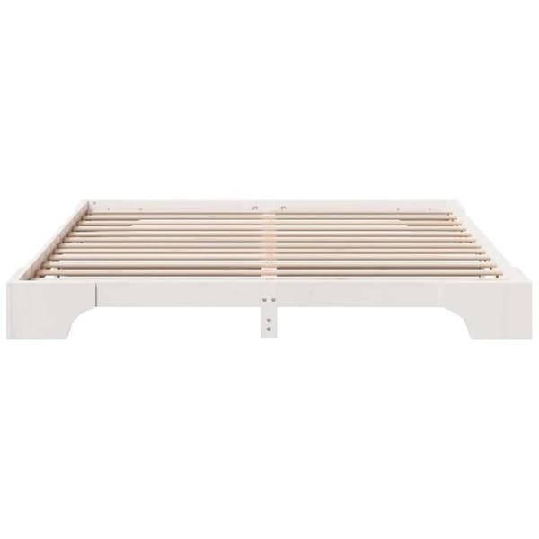 vidaXL Sängram Vit 200 x 200 cm Massivt trä 872849