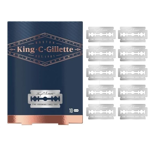 KING C. GILLETTE Säkerhetsrakblad x10