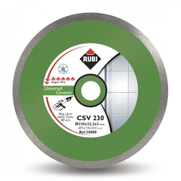 Diamantskiva - RUBI - CSV SUPERPRO - 115 mm - Torra snitt - Utmärkta finishar