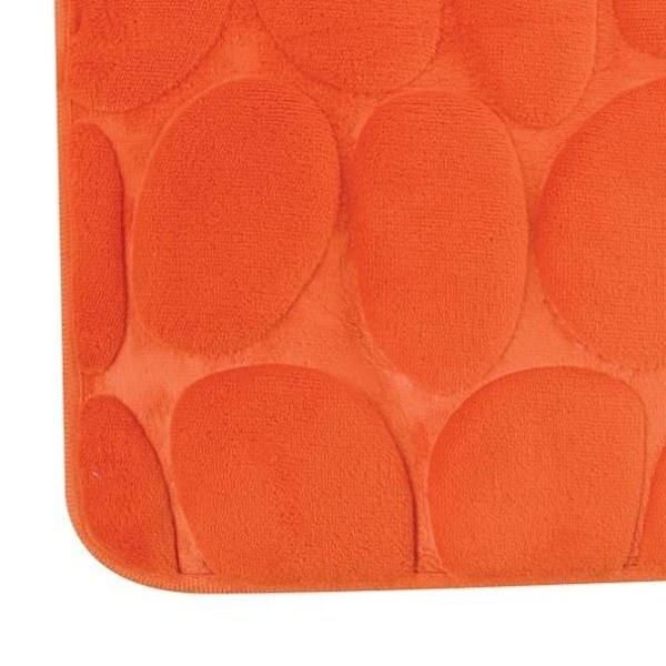 Badmatta - MSV - Microfiber Pebble Foam - Orange - Rektangulär - Klassisk Orange