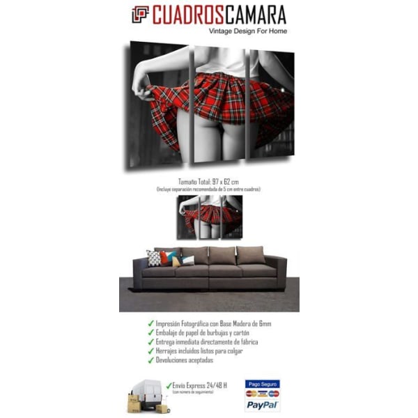 Målning - canvas Cuadros cámara - PST26264 - Flerfärgad affisch fotoram 97 x 62 cm