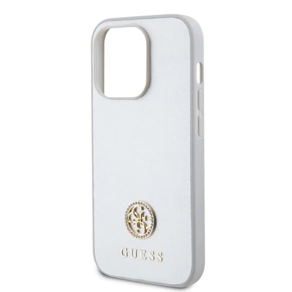 Guess Strass Metall Logo Skal för iPhone 15 Pro - Silver Silver