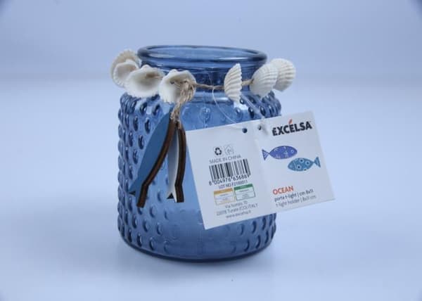 Doftljusset med box - EXCÉLSA - Hav - Glas - Blå - Delikata dofter