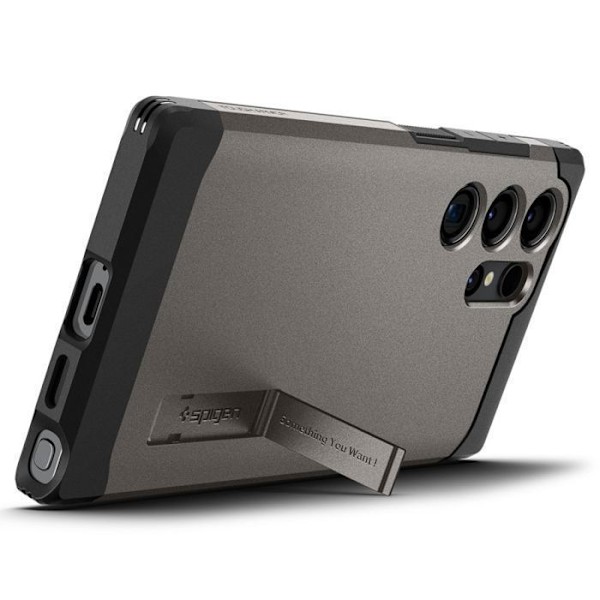 Coque Spigen Tough Armor för Samsung Galaxy S24 Ultra (stålgrå) pistol metall