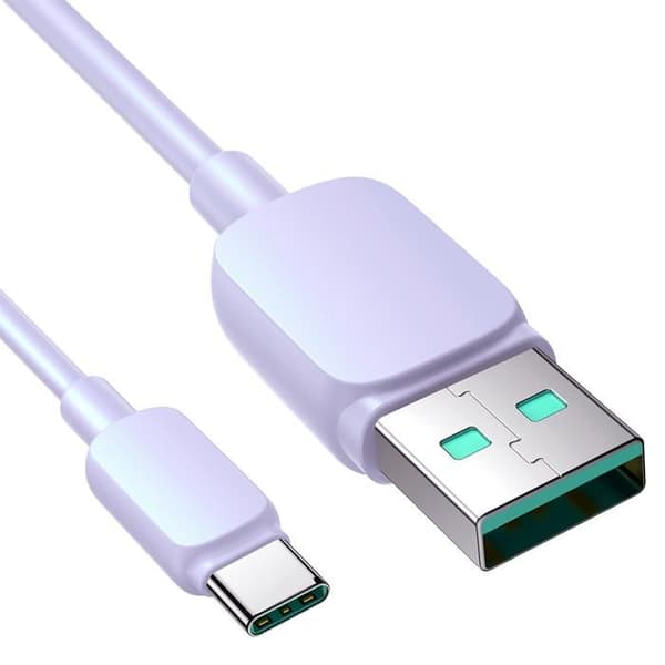 USB-A - USB-C-kabel 3A 1,2 m lila