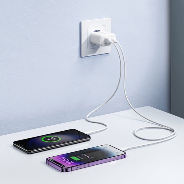 USB-laddare, Typ-C, 20 W - JoyRoom (JR-TCF05) - Vit