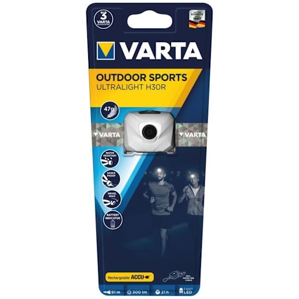 VARTA - Vit H30R Ultralätt utomhussportfackla Vit