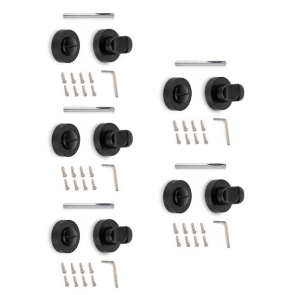 Emuca Set med 5 runda rosetter för innerdörrar, diameter 35 mm, Zamak, Svart
