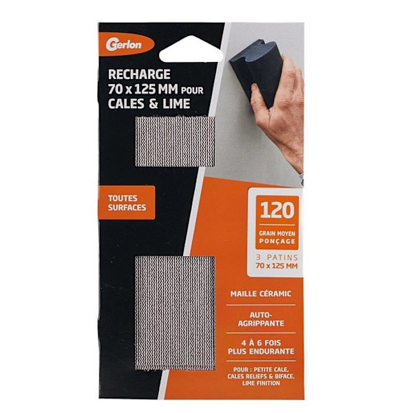 Gerlon - ADRMSM - Superresistant Abrasive Refill - Set med 3 keramiska nät - 70 125 MM Medium Grain (120)