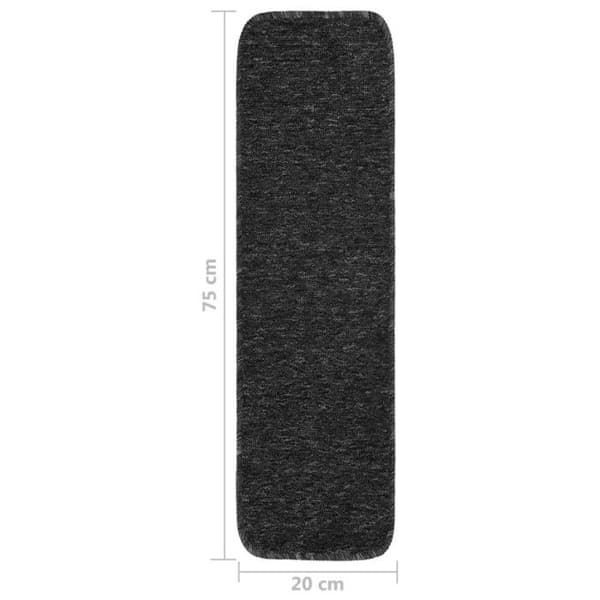 vidaXL Trappsteg 15 st 75x20 cm Antracit Rektangulär antracit