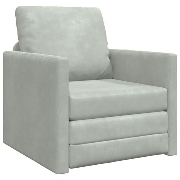 Soffa för sol Convertible i Velour 74x77x81 cm Ljusgrå