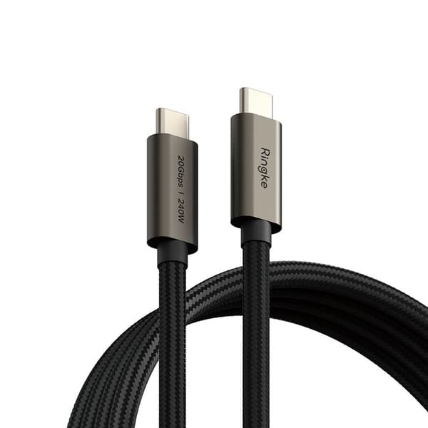 Data-kabel Typ-C till Typ-C, 240W, 1m - Ringke - Svart