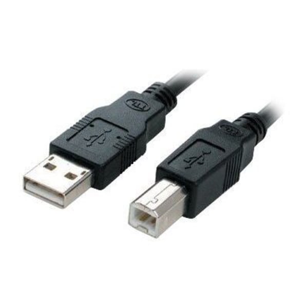 USB-kabel - MANHATTAN - 3 m - Typ A (M) till Typ B (M) - USB Hi-Speed - Svart