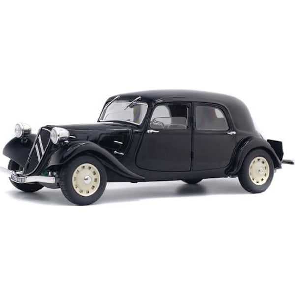 Samlarbil SOLIDO - Citroën Traction 11 Cv Blach 1937 - Vit - 1/18:e i metall Svart
