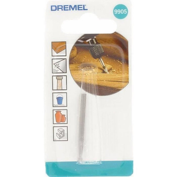 Volframkarbidskärare - DREMEL - 9905 - För skulptering/gravering av metall/trä - Rund spets - Diameter 3,2 mm Grå