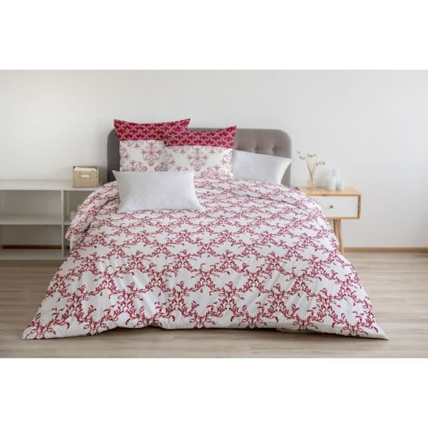Påslakanset 240x260 cm HOME LINGE PASSION FRISE: Påslakan + 2 örngott - 100% bomull 57 trådantal - Burgundy Bordeaux