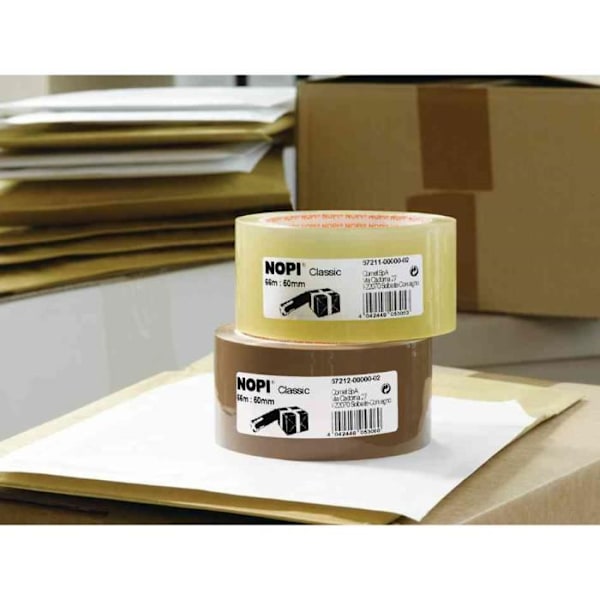 Universellt tejp - NOPI - 50 mm x 66 m - Brun - Paket med 6 - PP kastanj
