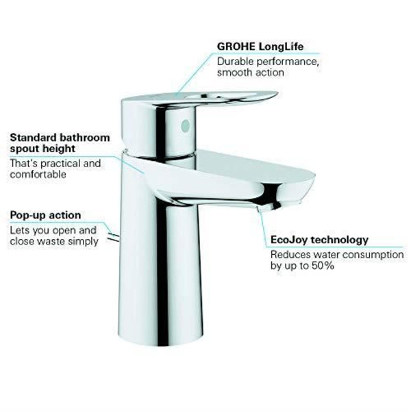 Blandare - GROHE - 23337000 - Krom - Brons - En-håls Krom