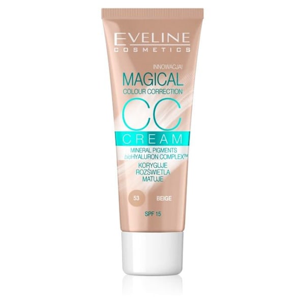 Fond de teint - bas - puder Eveline cosmetics - 315480 - CC Beige NR 53 Flytande Ansiktsfond de Teint 30 ml