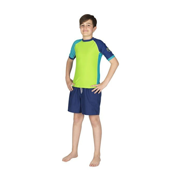 Mares - 412463 - Rashguard Shield Youth, kortärmad baddräkt för pojkar/flickor, Lime, M Kalk M