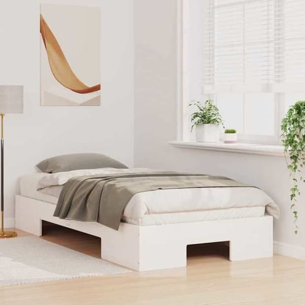 vidaXL Sängram Vit 100 x 200 cm 873044