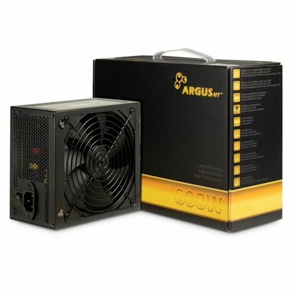 Inter-tech intern strömförsörjning - 88882181 - Argus GPS-600 energiförsörjningsenhet 600 W 20+4 pin ATX ATX Svart