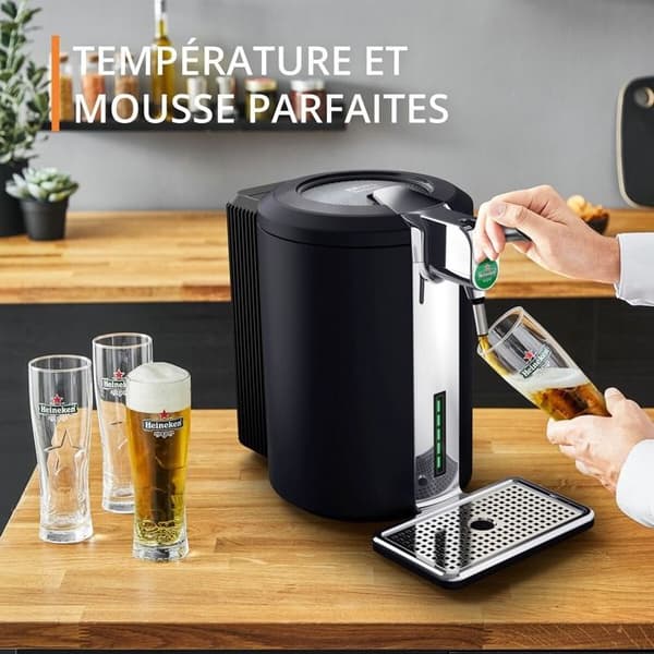 Krups Beertender Compact Ultimate, Pressmaskin för öl, VB720E10 Mörknatt - Krom