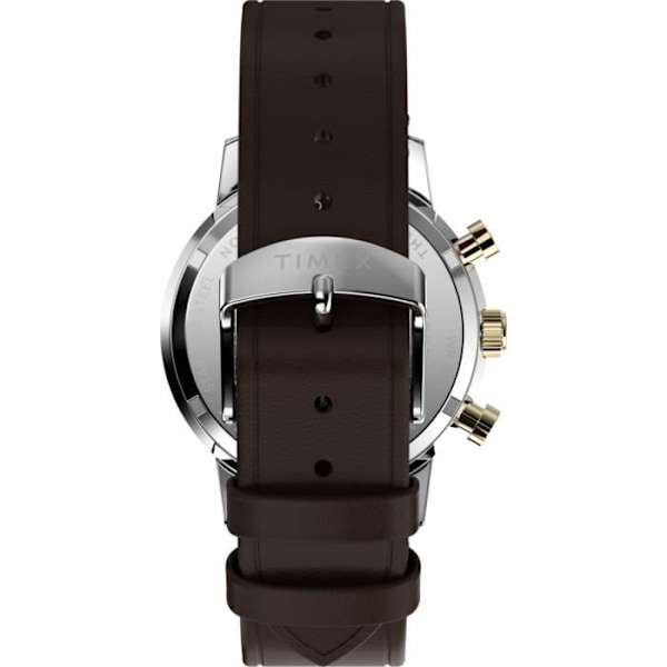 Klocka - TIMEX - TW2W60400 - Brunt Läder - Vattentålig 5 bar - 40 mm Diameter Silver, Blå, Brun
