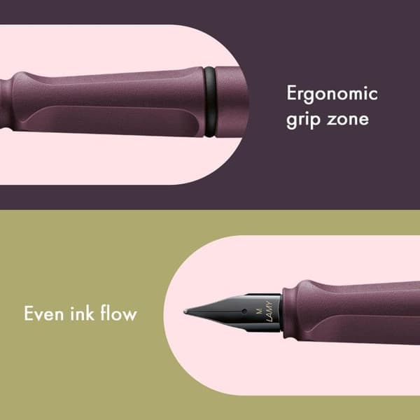 Fjäderpenna - Medium spets - Högerhänt - LAMY - Safari - Mörkröd - Påfyllningsbar
