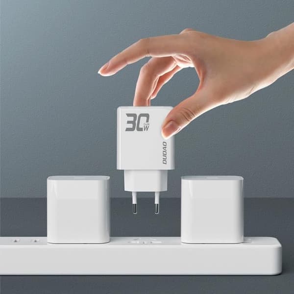 Laddare - DUDAO - A30EUL - 30 W - USB-C - Lightning-kabel ingår Vit