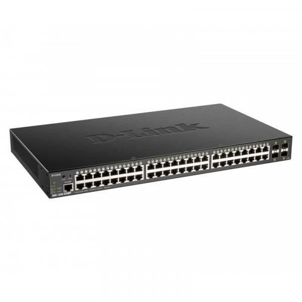 D-Link DGS-1250-52XMP/E nätverksswitch - 48 PoE-portar - 4 SFP+ 10G-portar - Hårdvaruversion A1