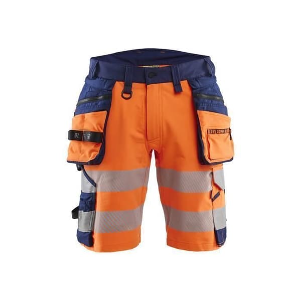 Högsynlighets stretch 4D skyddsshorts Blaklader Orange/marinblå 48
