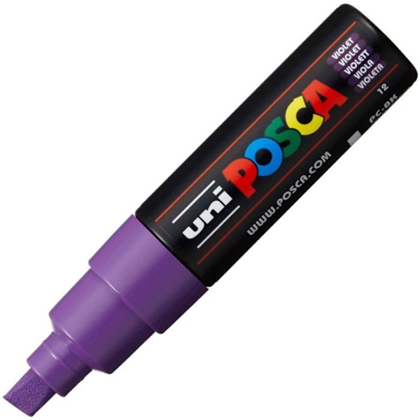 POSCA Marker Large Beveled Tip Purple - Vattenbaserad färg för alla stöd Lila
