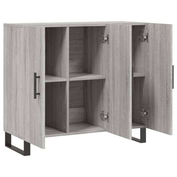 vidaXL Buffet sonoma grå 90x34x80 cm ingenjörsträ 828138