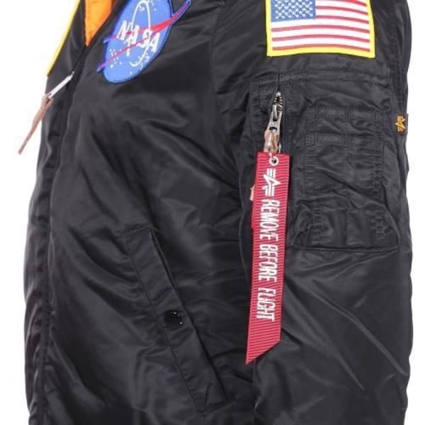 Blouson - Alpha Industries - Svart - Nylon - Orange foder - Herr Svart M