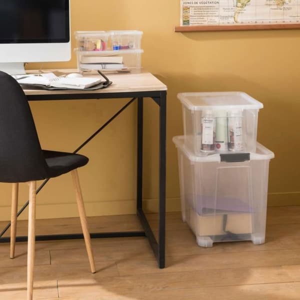 Förvaringslåda - SUNDIS - VIEW BOX - 24 L - Transparent - 4-pack med lock Transparent