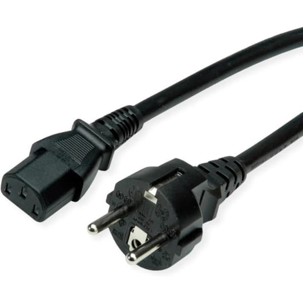 Strömkabel - ROLINE - C13 - 10A - 250V AC - 1,8 m - Svart