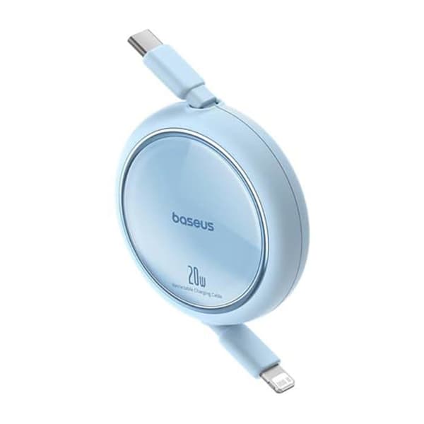 USB-C laddningskabel - BASEUS - Free2Pull - 20W - Dragsrullbar - 1m - Blå