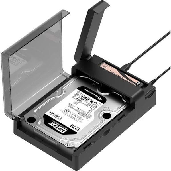 SABRENT USB Type-C Dockningstation för M.2 PCIe NVMe SSD + SSD & HDD SATA 2,5/3,5 med Offline Kloningsfunktion