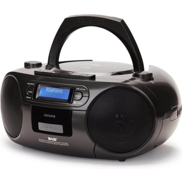 Aiwa BBTC-660DAB/BK Svart Bärbar Hi-Fi-radio med CD, kastdäck, Bluetooth, DAB+, USB