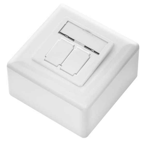 Nätverksbox CAT 6 - deleyCON - Universal - 2x Skärmade RJ45-portar - Vit - 1 Gbit Ethernet