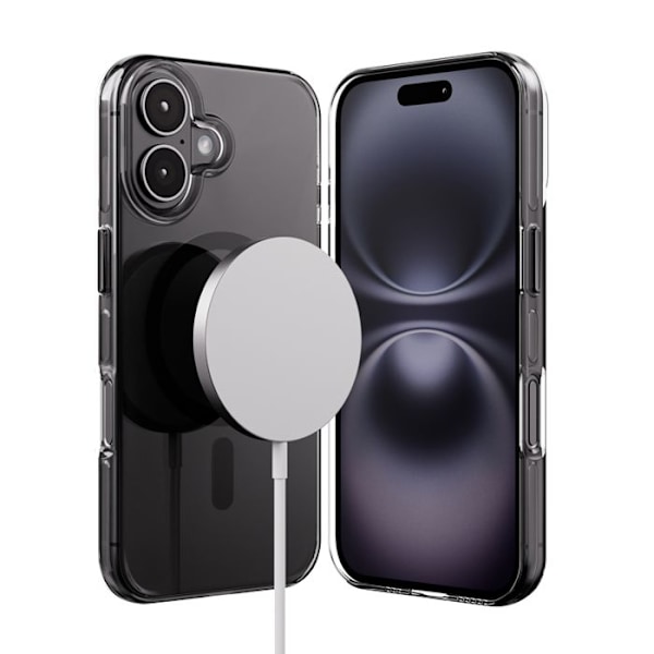 Coque iPhone 16 MagSafe (svart) Crong Clear MAG Pro