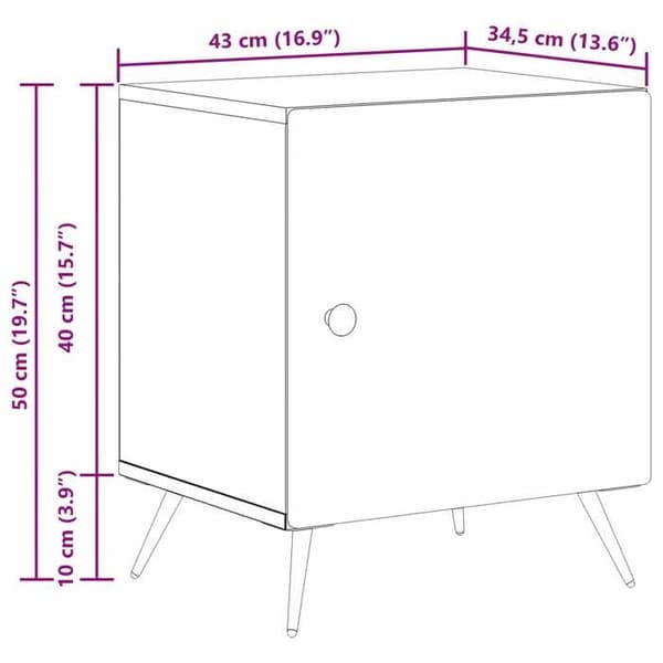 vidaXL Nattduksbord 2 st Hantverks-ek 43 x 34,5 x 50 cm 895504