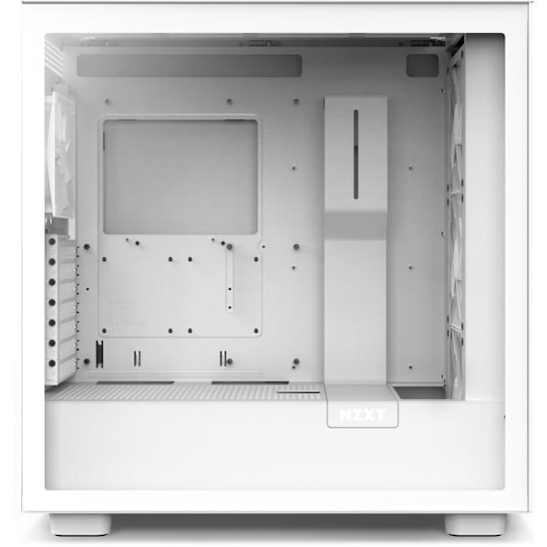 PC-chassi - NZXT - H7 Flow RGB - Vit - Härdat glaspanel - Intuitiv kabelhantering