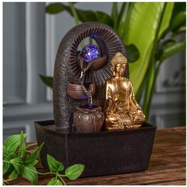 Fontäner - Buddha Bhava Fountain - L 15 x B 20 x H 25 cm - LED