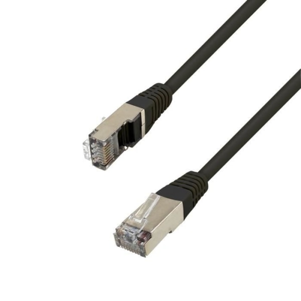 RJ45 Ethernet nätverkskabel Cat 6 FTP 33530 skärmad 250MHz 100% kopparledare Längd 10m Svart
