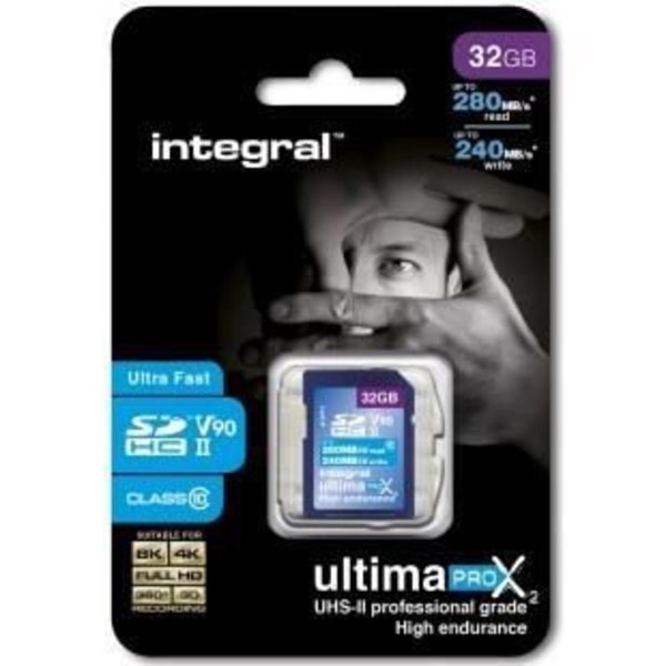 Flashminneskort - INTEGRAL - U3 V90 - 32 GB - Upp till 280 MB/s - Upp till 240 MB/s