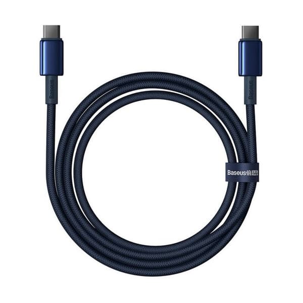 USB-C-kabel - BASEUS - Tungsten Gold - 100 W - 1 m - Blå Blå